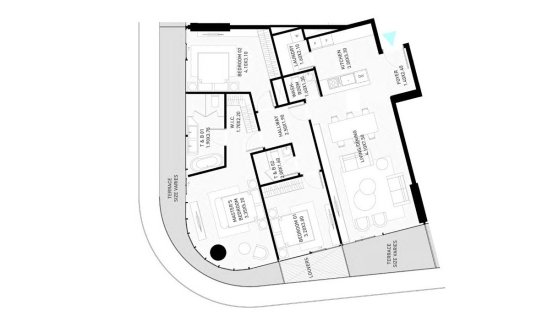 Apartment floor plan, 3 bedrooms in building Tower D of Brabus Island in Al Seef, Abu Dhabi, UAE №597417, Brabus Island No. 11014 (2D)