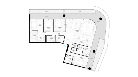 Apartment floor plan, 4 bedrooms in building Tower A of Brabus Island in Al Seef, Abu Dhabi, UAE №597414, Brabus Island No. 11015 (2D)